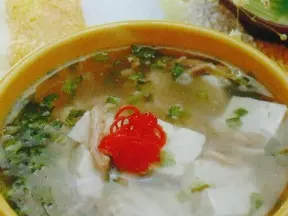 豆腐生菜肉丝汤