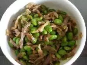 榨菜毛豆炒肉絲