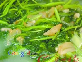 雞湯蝦米蜆肉浸莧菜