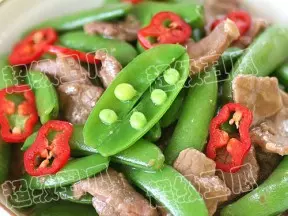 蚝油甜豆炒牛肉