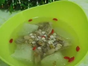 冬瓜绿豆薏仁枸杞鸭腿汤