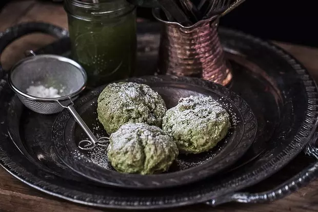 藤田千秋的抹茶&amp;红小豆司康饼