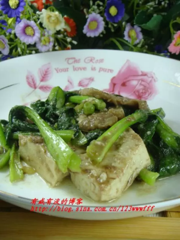 虾酱肉片油菜豆腐