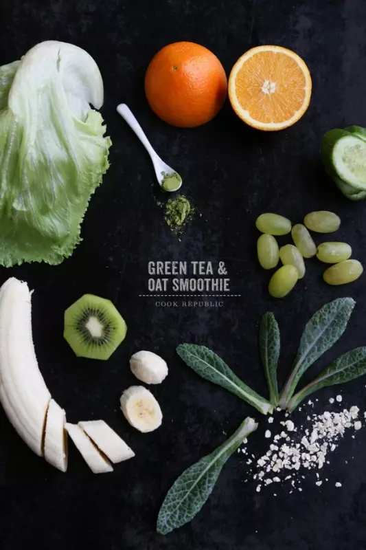 绿茶麦片果昔 green tea &amp; oat smoothie