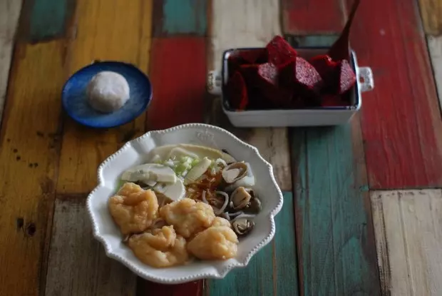 早餐日記：魚麵筋粉干+咖啡大福