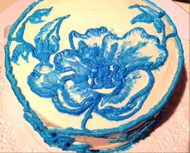 手绘青花瓷蛋糕