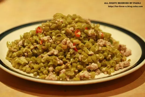 酸豇豆炒肉末