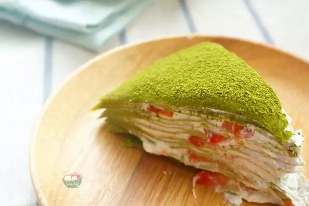 抹茶草莓千層蛋糕（可麗餅）mille crepe cake