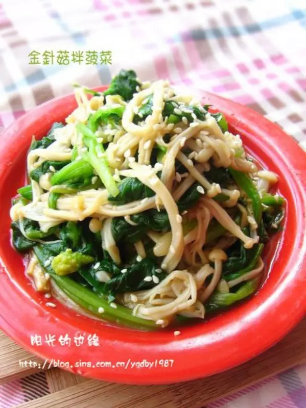 金針菇拌菠菜