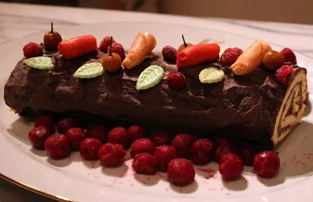 【圣诞节】巧克力噼柴蛋糕 Bûche de Noël