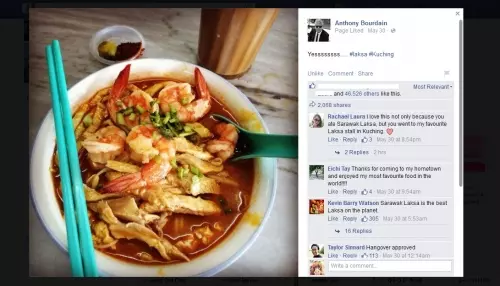 名厨安东尼波登Bourdain慕名砂拉越叻沙laksa