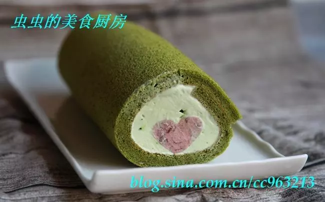 抹茶心形红豆卷