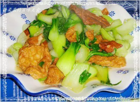 油菜炒豆乾