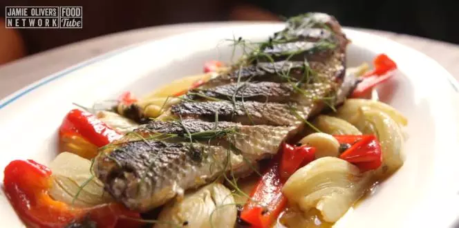 【意呆大爺】茴香根紅椒糖醋魚 Grey Mullet on Agrodolce of Fennel and Red Peppers