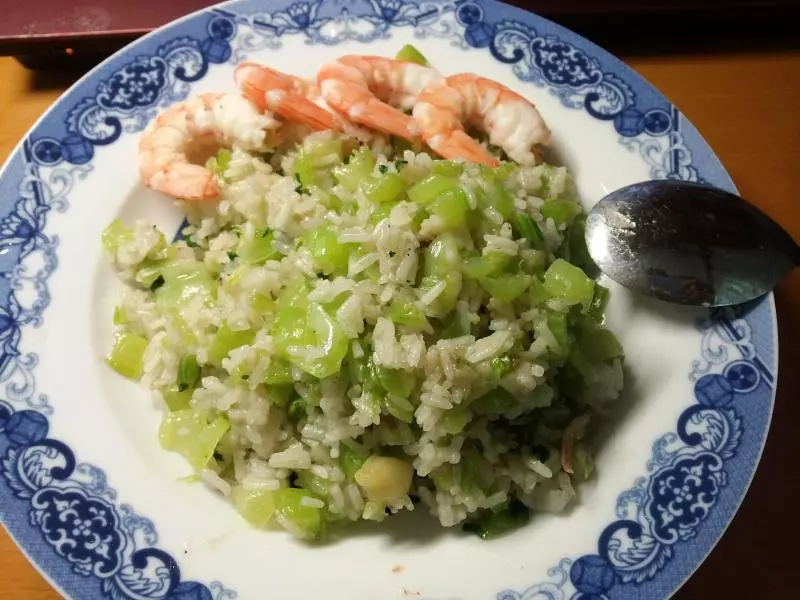 油菜梗炒饭