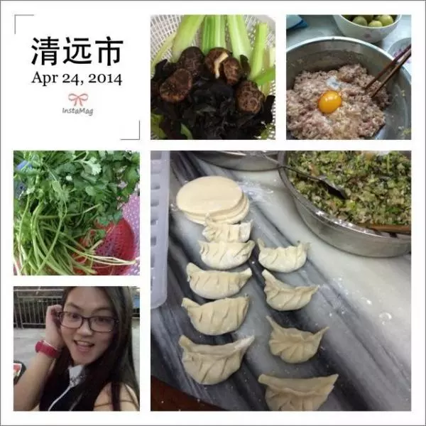 芹菜香菇木耳虾米瘦肉饺子