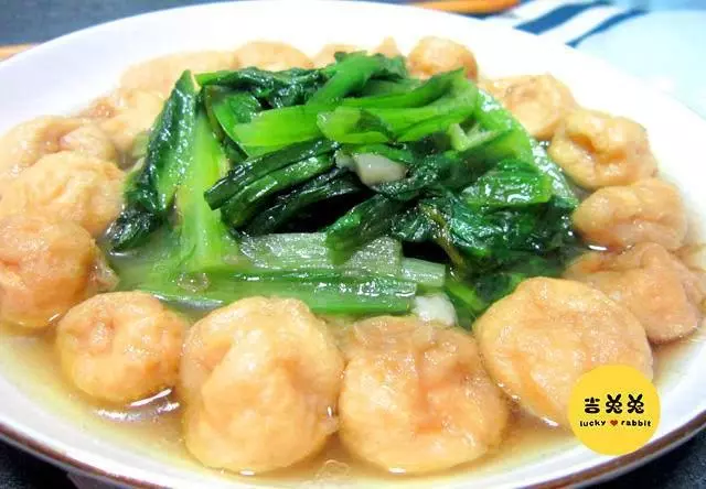 油麥菜炒油豆皮，減肥最愛