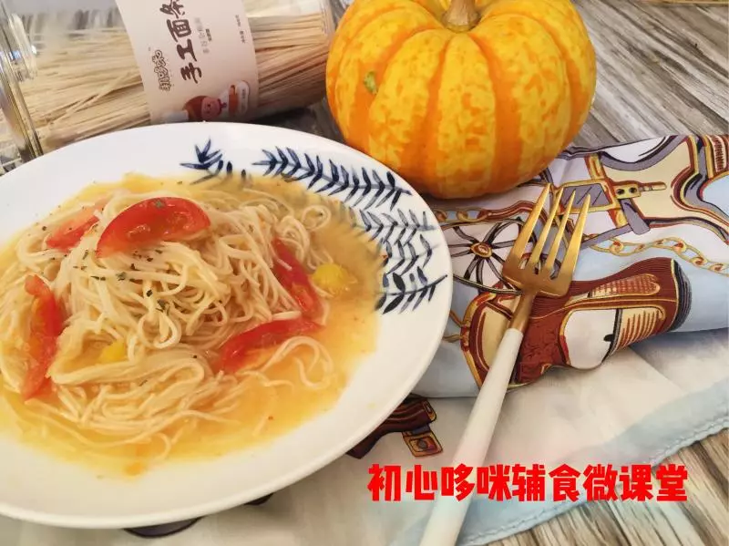 辅食【金汤红虾拌面】