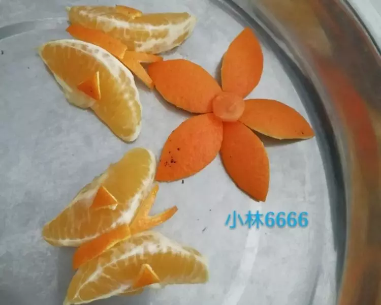 橙子拼盘，蝴蝶造型（创意水果）