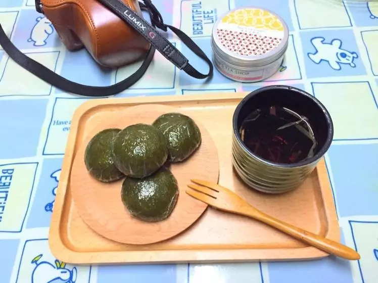 日式抹茶红豆团子