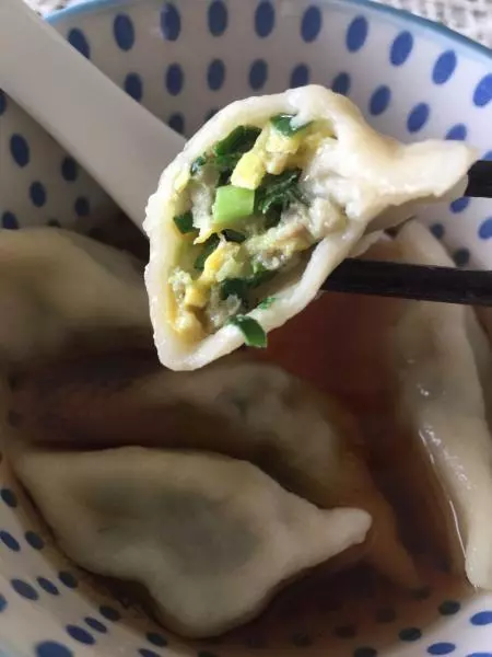 鮮肉蛋皮韭菜手工餃子