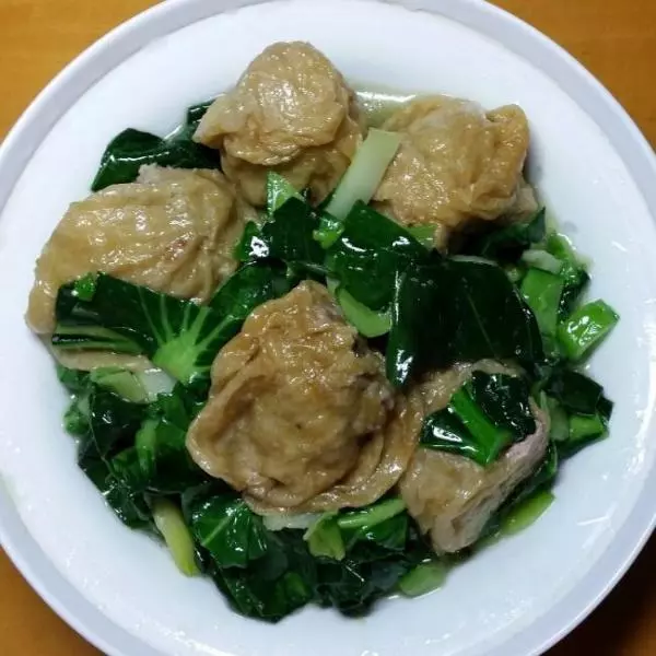 油泡夾肉炒青菜