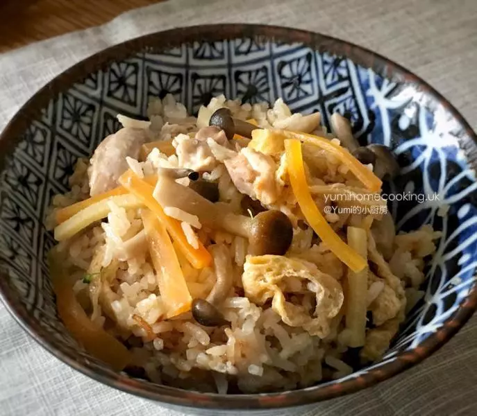 日式雞肉菇菌燜飯[免油煙煮食]