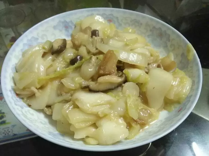 白菜肉丝炒年糕