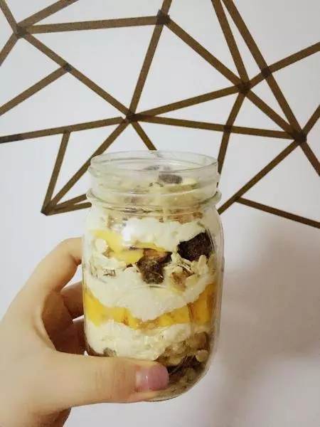 隔夜燕麥overnight oatmeal - 芒果豆腐版