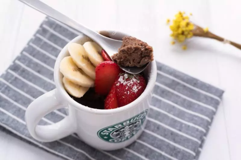 五分钟香蕉可可马克杯蛋糕Mug Cake