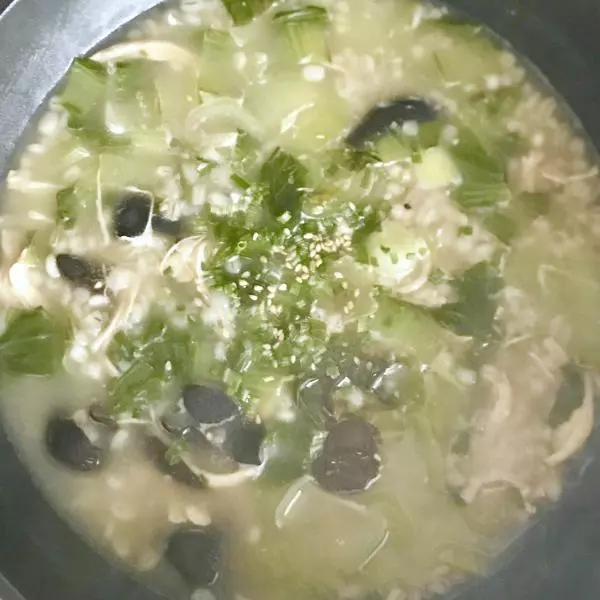 【减脂】燕麦鸡丝油菜木耳粥