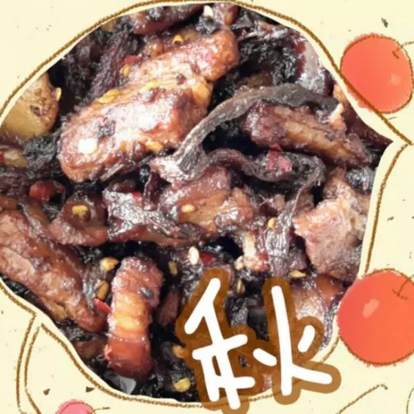 豆瓣酱干豆角炒五花肉