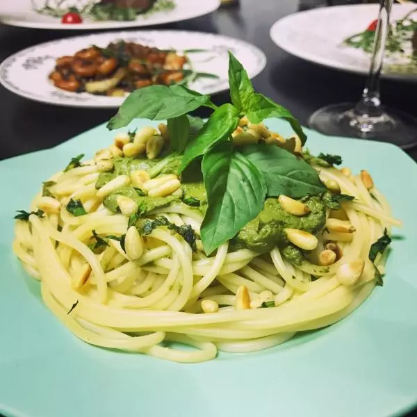 basil pasta 罗勒青酱意面