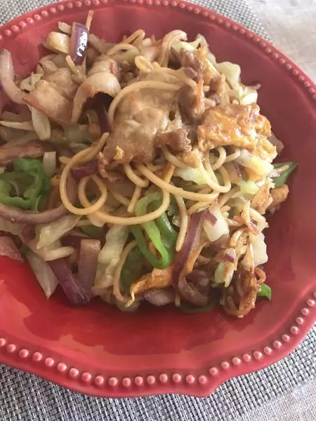 肉丝鸡蛋炒面