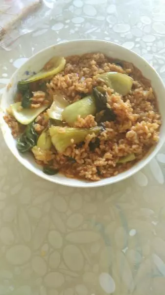 油菜肉烧饭