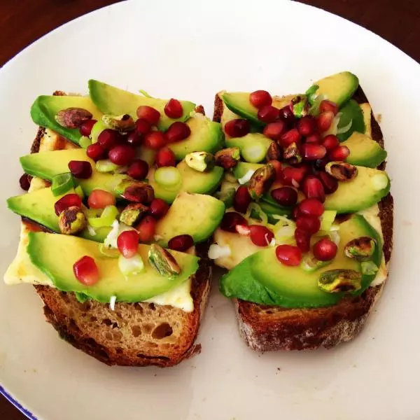 Tartine #6 Grilled Halloumi &amp; Avocado with Pomegranate &amp; Pistachio