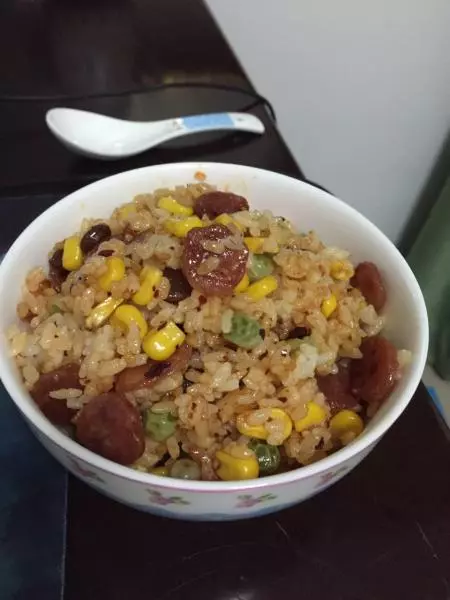 香腸豆豆飯