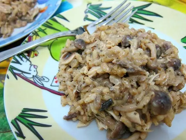 奶油蘑菇鸡肉意大利饭 Chicken&amp;Mushroom Risotto