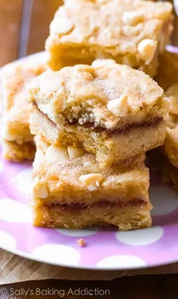 White Chocolate Snickerdoodle Blondies 肉桂白巧克力块