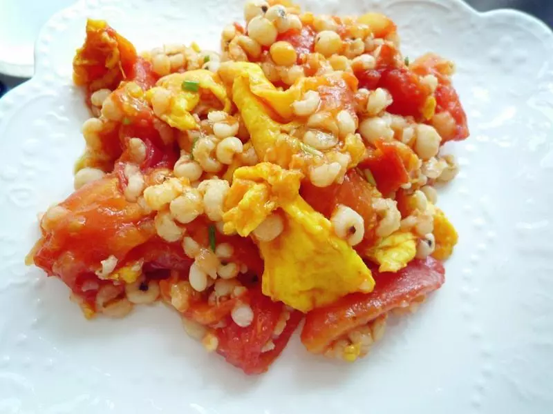 番茄鸡蛋烩薏米饭