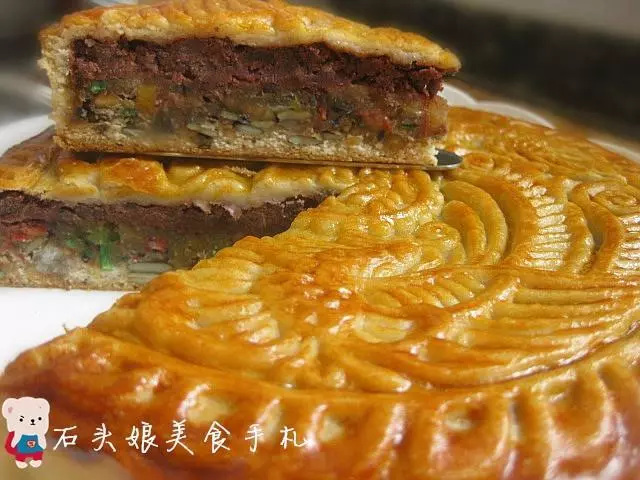 月饼闹中秋之1200克超大个三馅儿龙凤月饼