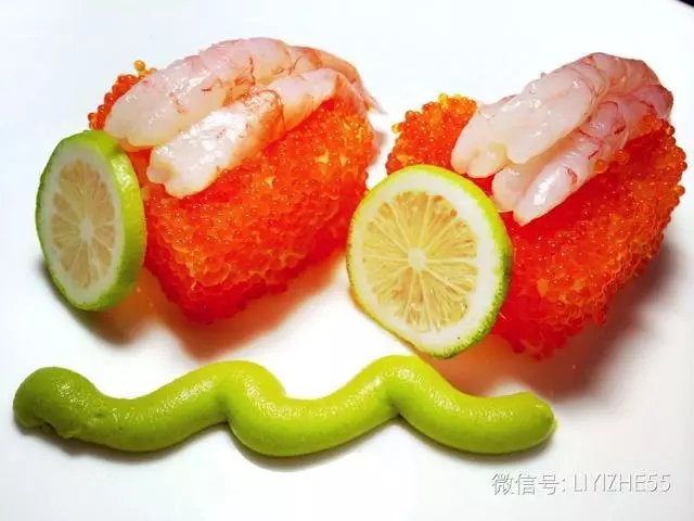 魚籽甜蝦愛心壽司