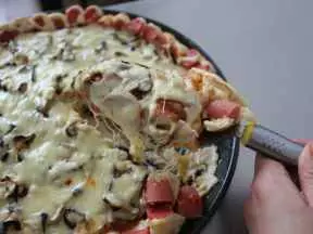培根菌菇披萨