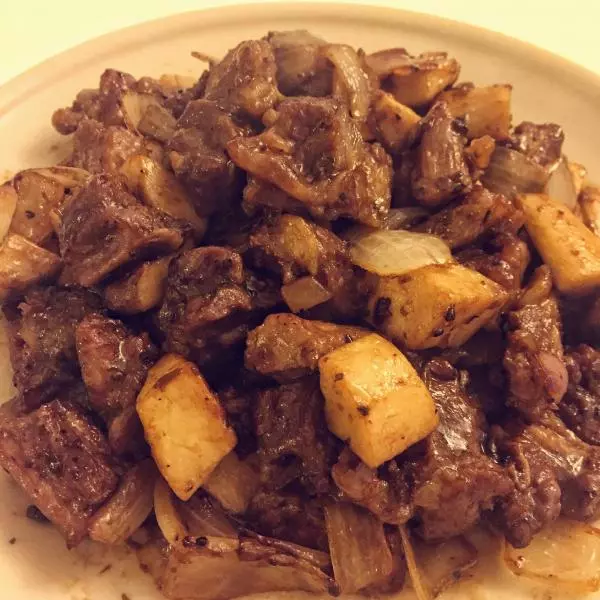 黑椒杏鲍菇牛肉粒