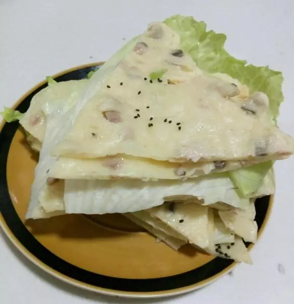 夹菜面糊饼