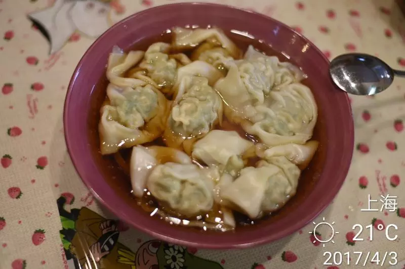 从小爱吃的荠菜馄饨（妈妈指导的）