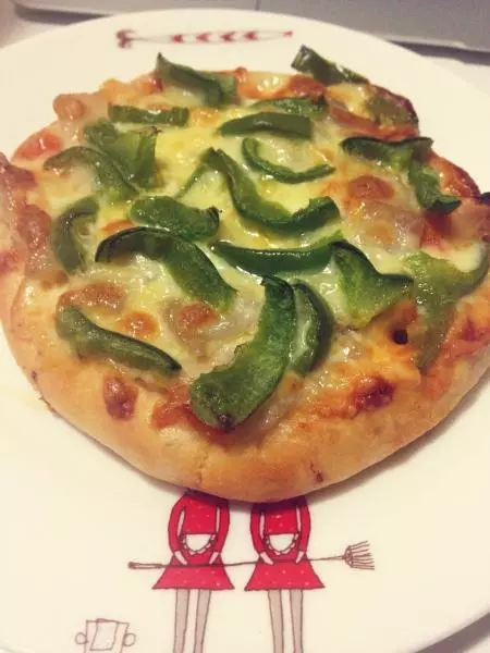 自製麵餅版培根火腿pizza