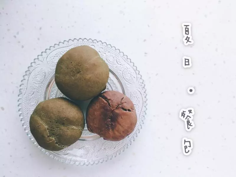 抹茶紅豆小餐包（健身改良版/無油 低脂 低糖）