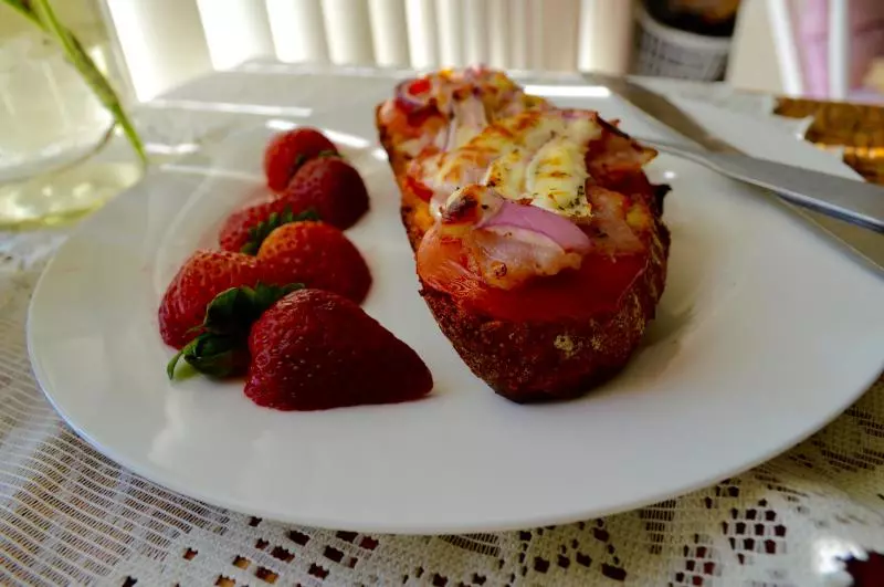 快手欧包披萨sourdough bread pizza