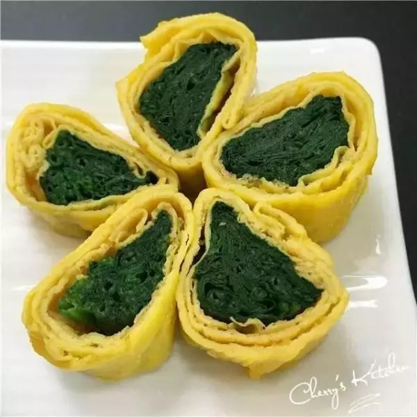 菠菜鸡蛋卷